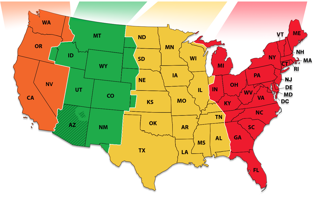 Est Time Zone States In Usa List